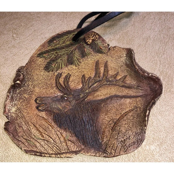 Big Sky Nature Fragments Jane Beasley Ornaments Bear & Signed Elk - Picture 3 of 6